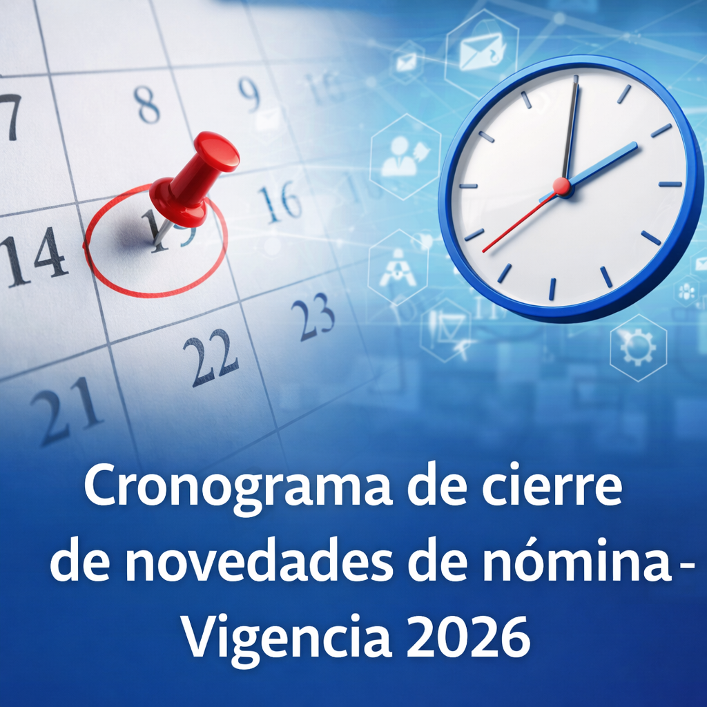 Cronograma de cierre de novedades de nómina – Vigencia 2026